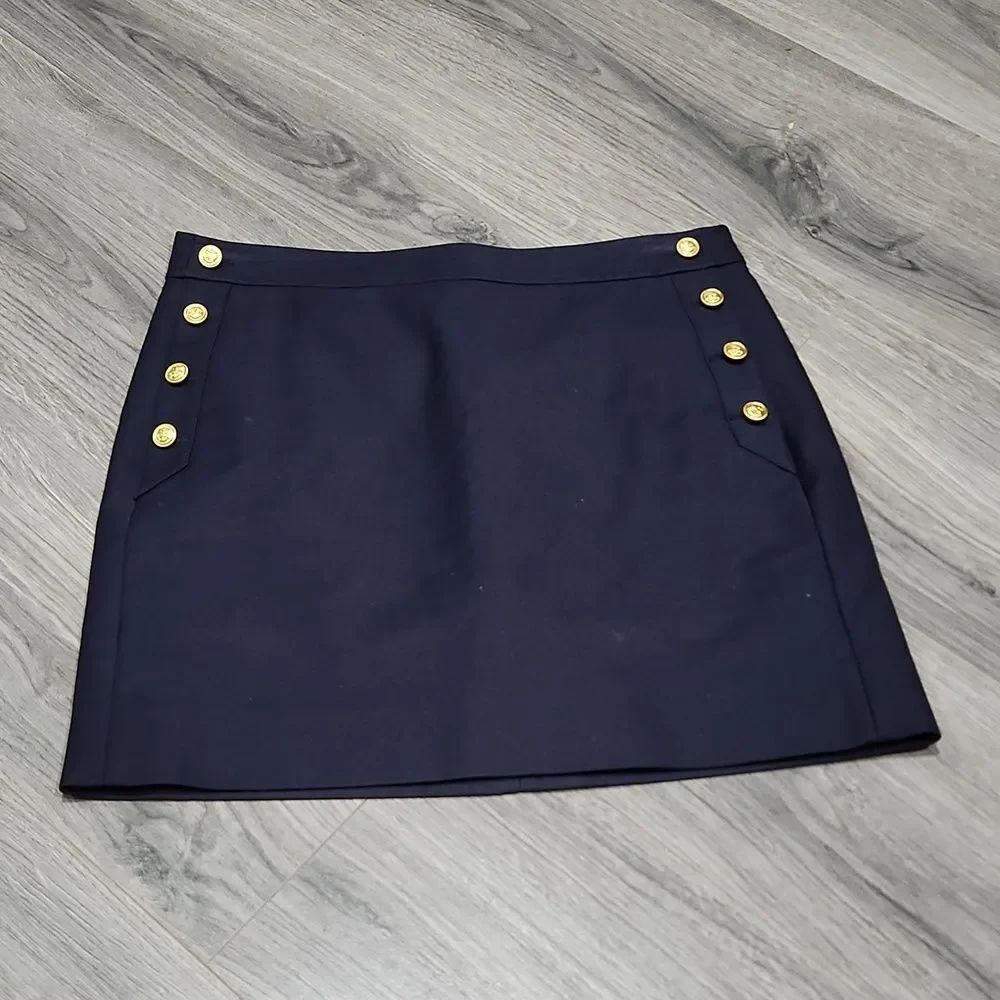 LIKE NEW J. Crew Navy Blue Sailor Mini Skirt